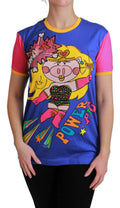 Dolce & Gabbana T-shirt in cotone viola PIG SUPERGIRL
