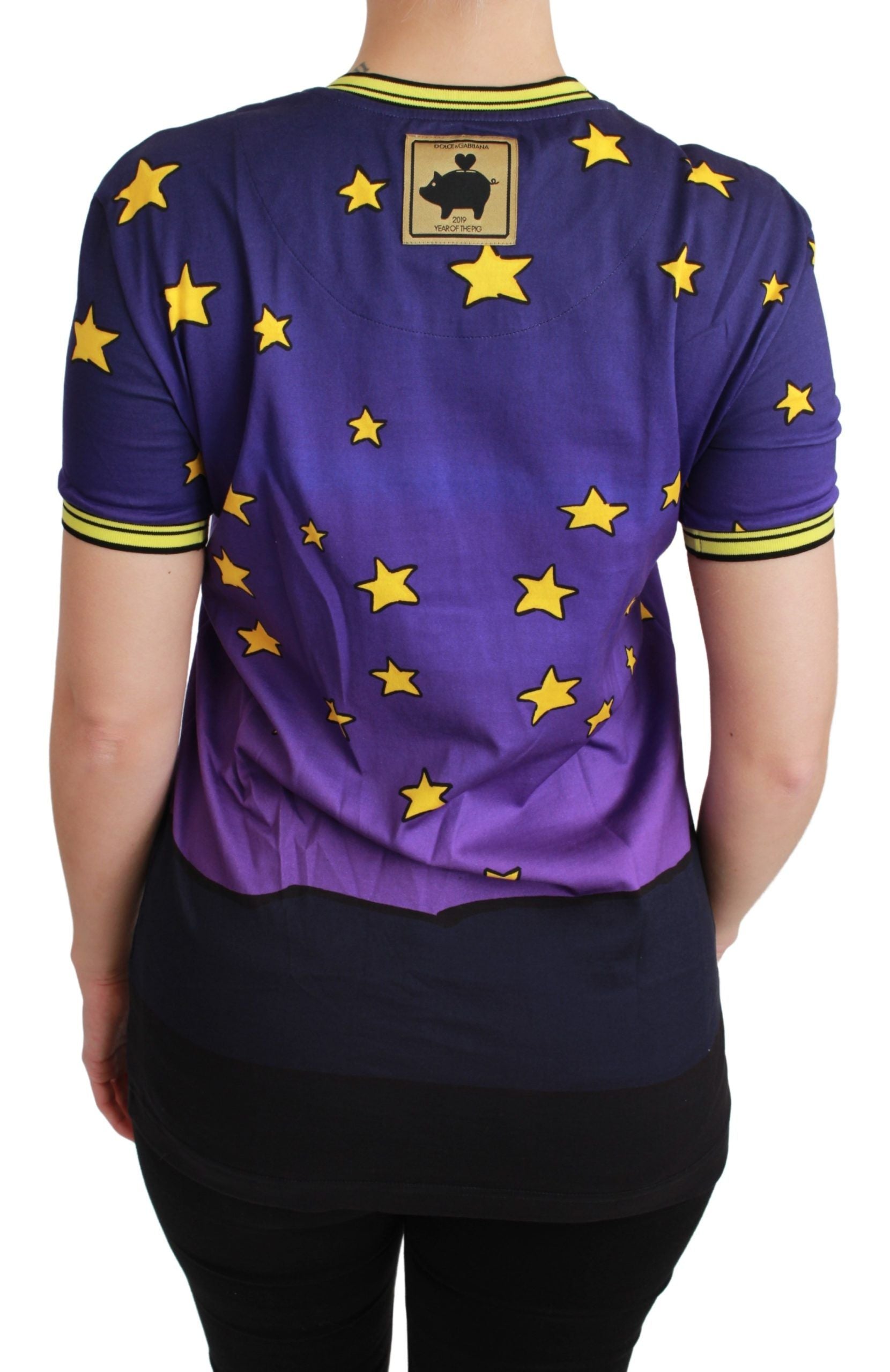 Dolce & Gabbana T-shirt viola Anno del Maiale in cotone