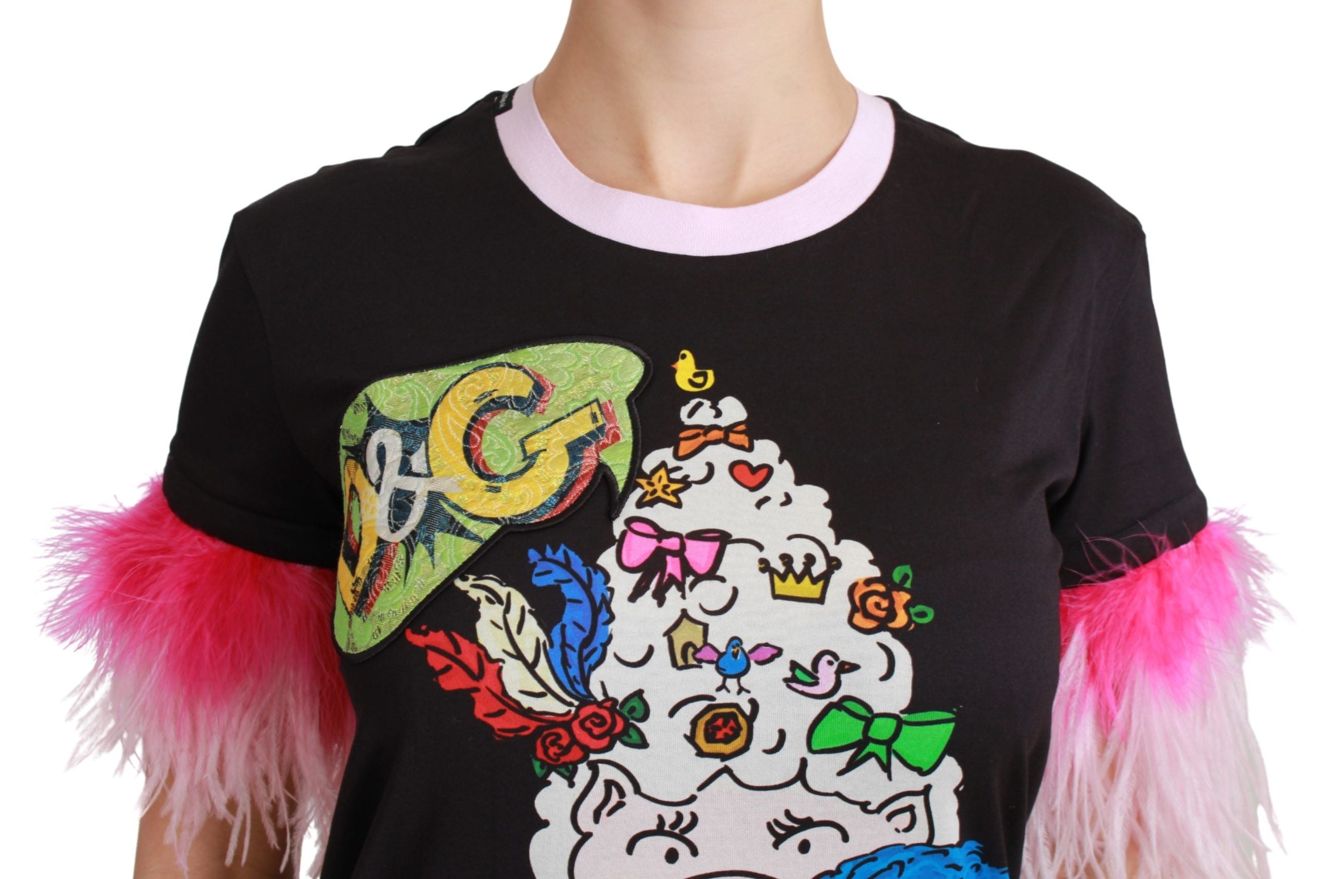 Dolce & Gabbana T-shirt in cotone nera ANNO DEL MAIALE