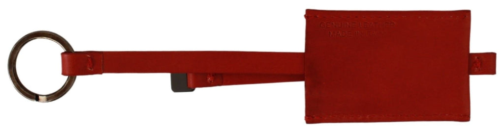 Portachiavi con logo goffrato in pelle rossa Costume National