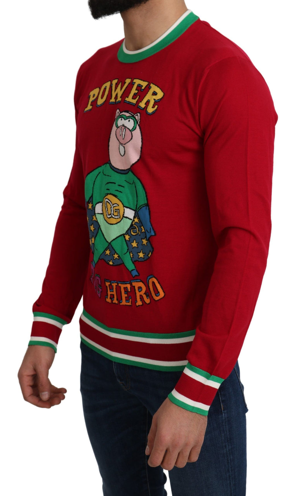 Maglione Dolce & Gabbana "Maiale dell'Anno" in Lana e Seta Rossa