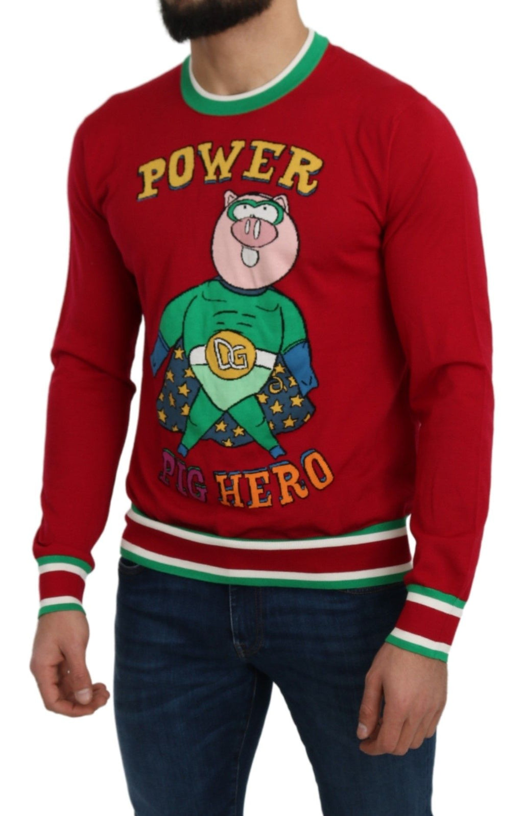 Maglione Dolce & Gabbana "Maiale dell'Anno" in Lana e Seta Rossa