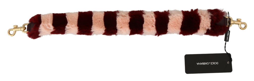 Tracolla accessoria Dolce & Gabbana in pelliccia di lapin rosa rossa