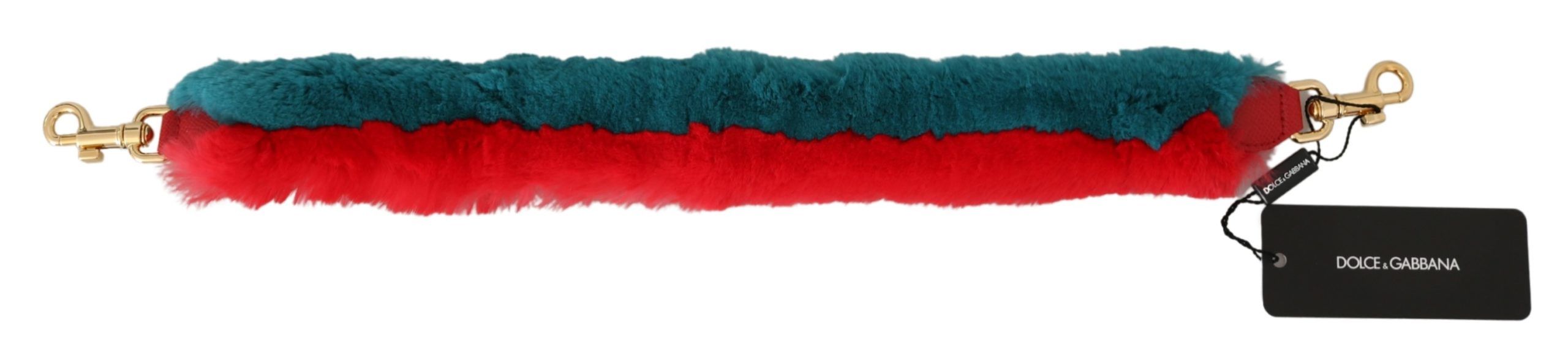 Dolce & Gabbana Tracolla in pelle con pelliccia di coniglio rossa e blu