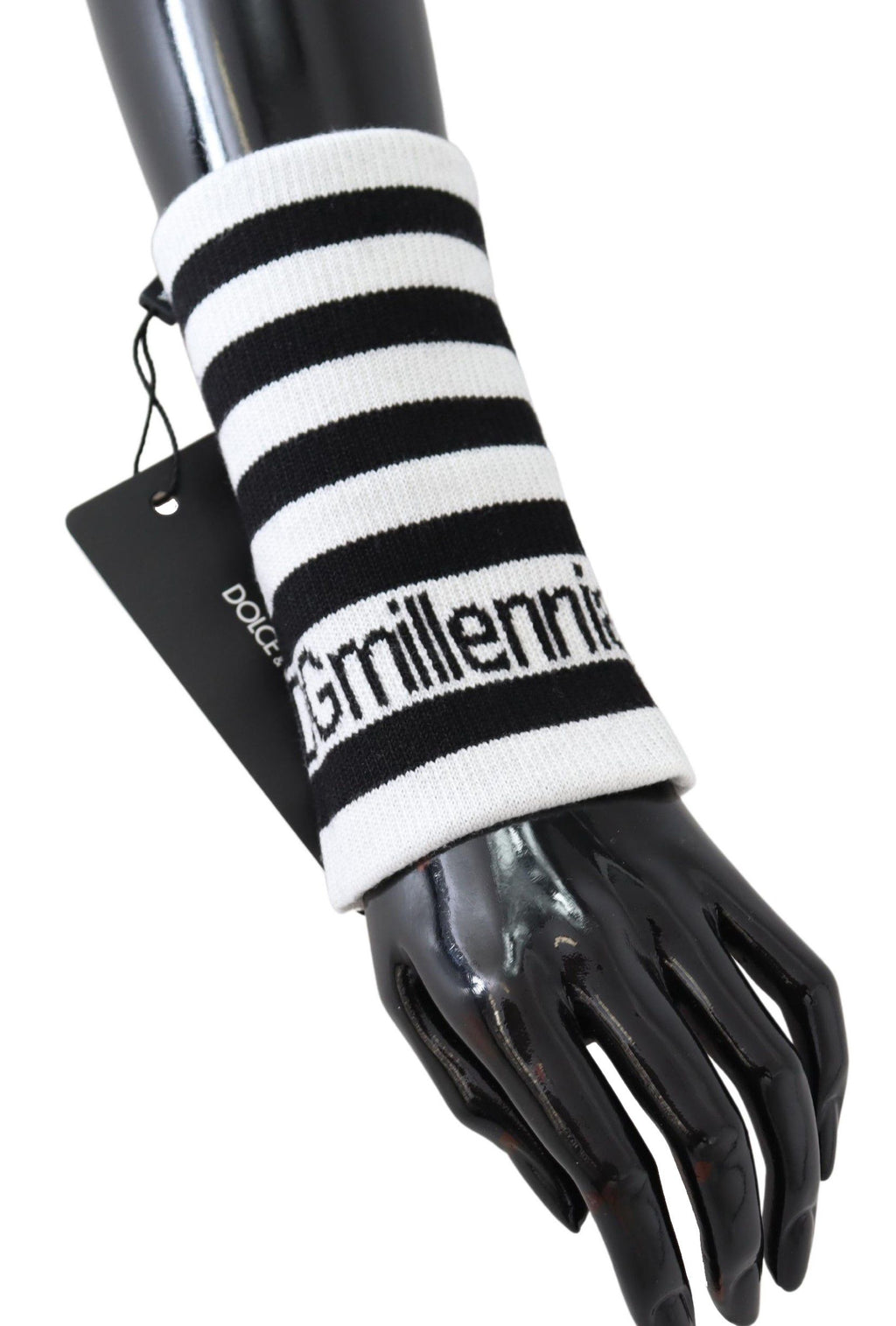 Dolce & Gabbana Polsino Avvolgente in Lana Bianco Nero DGMillennials