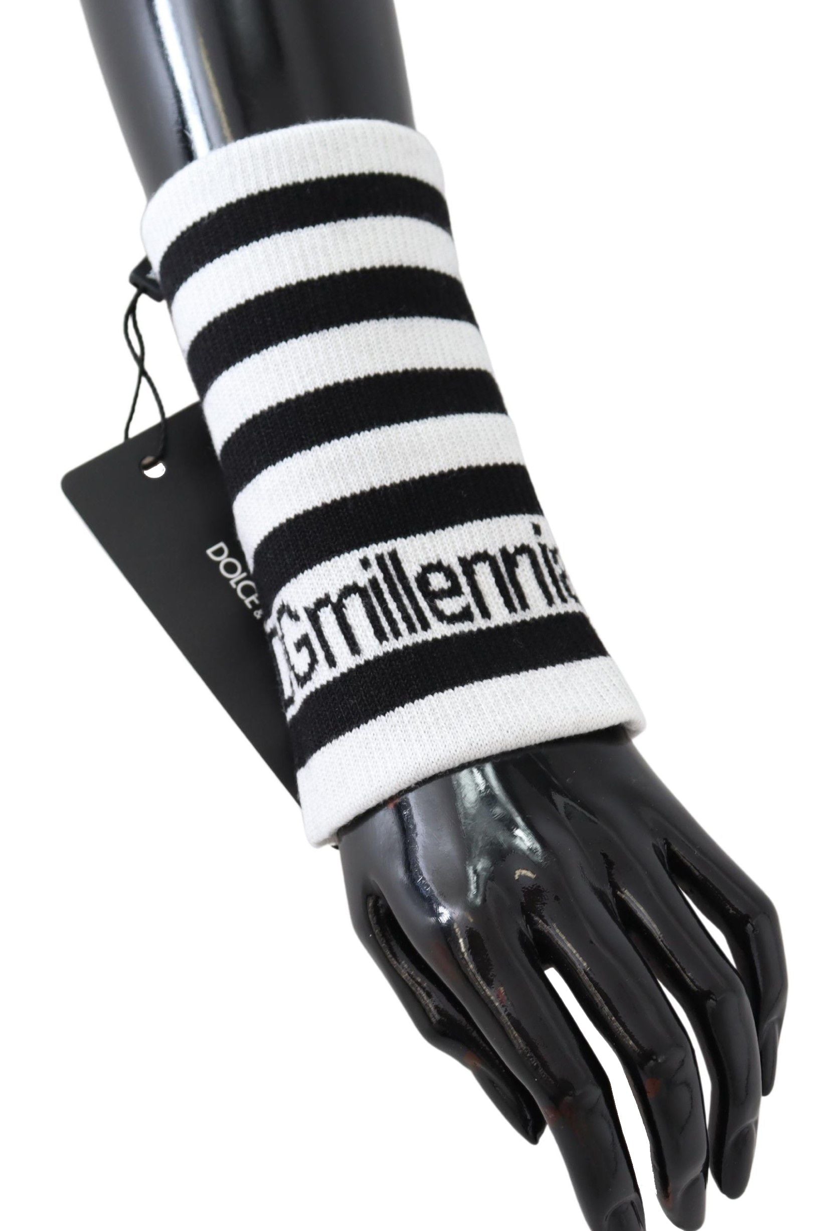 Dolce & Gabbana Polsino Avvolgente in Lana Bianco Nero DGMillennials