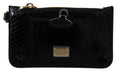 Dolce & Gabbana Portamonete in Pelle Nera da Polso con Specchio Agnese