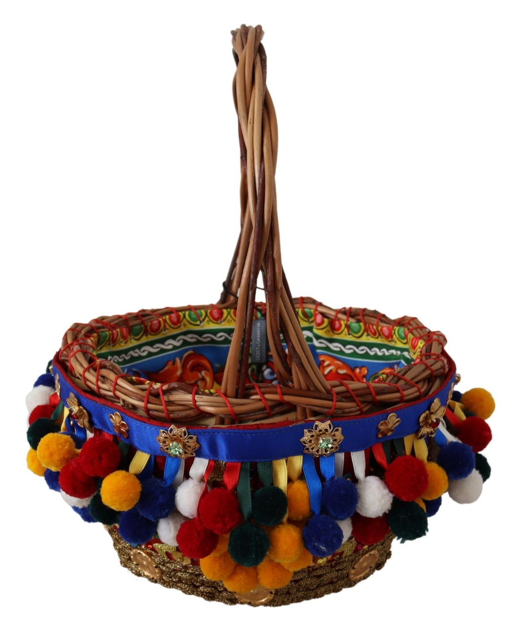 Borsa tote Dolce & Gabbana Agnese in cotone multicolore impreziosita