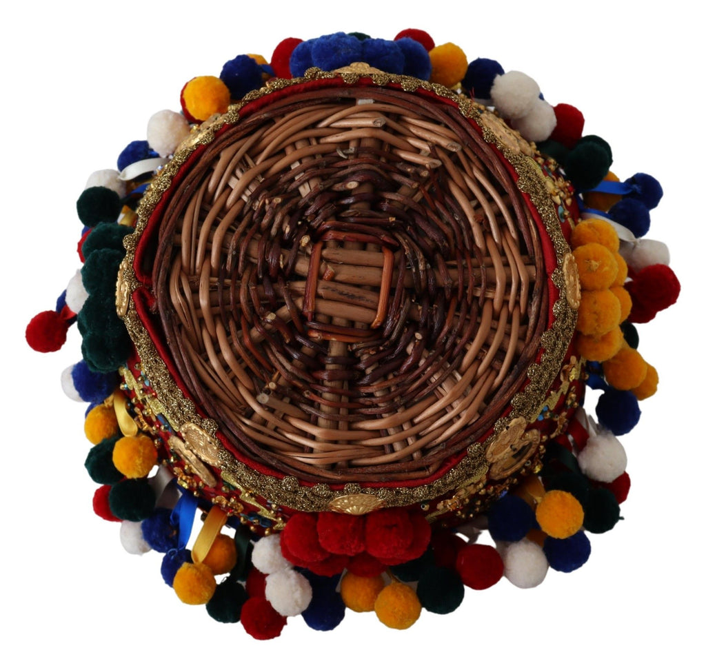 Borsa tote Dolce & Gabbana Agnese in cotone multicolore impreziosita