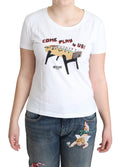 Moschino T-shirt in cotone bianco con stampa "Come Play 4 Us"