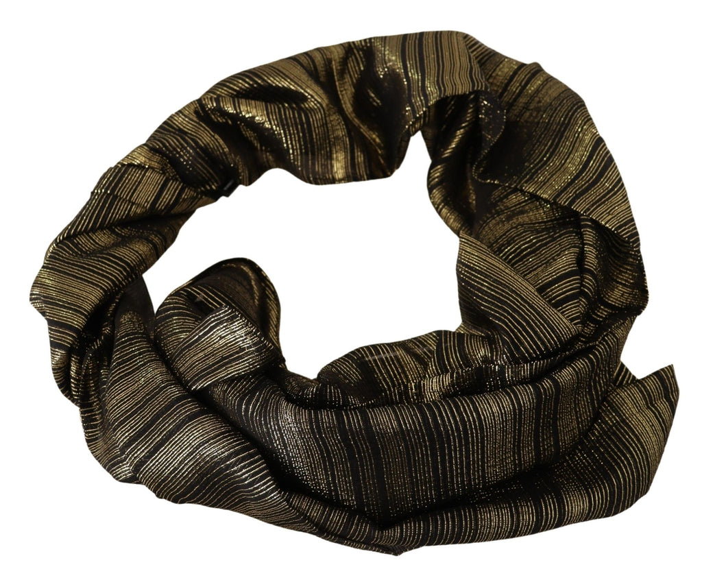 Sciarpa-stola elasticizzata in seta oro metallizzato Dolce & Gabbana