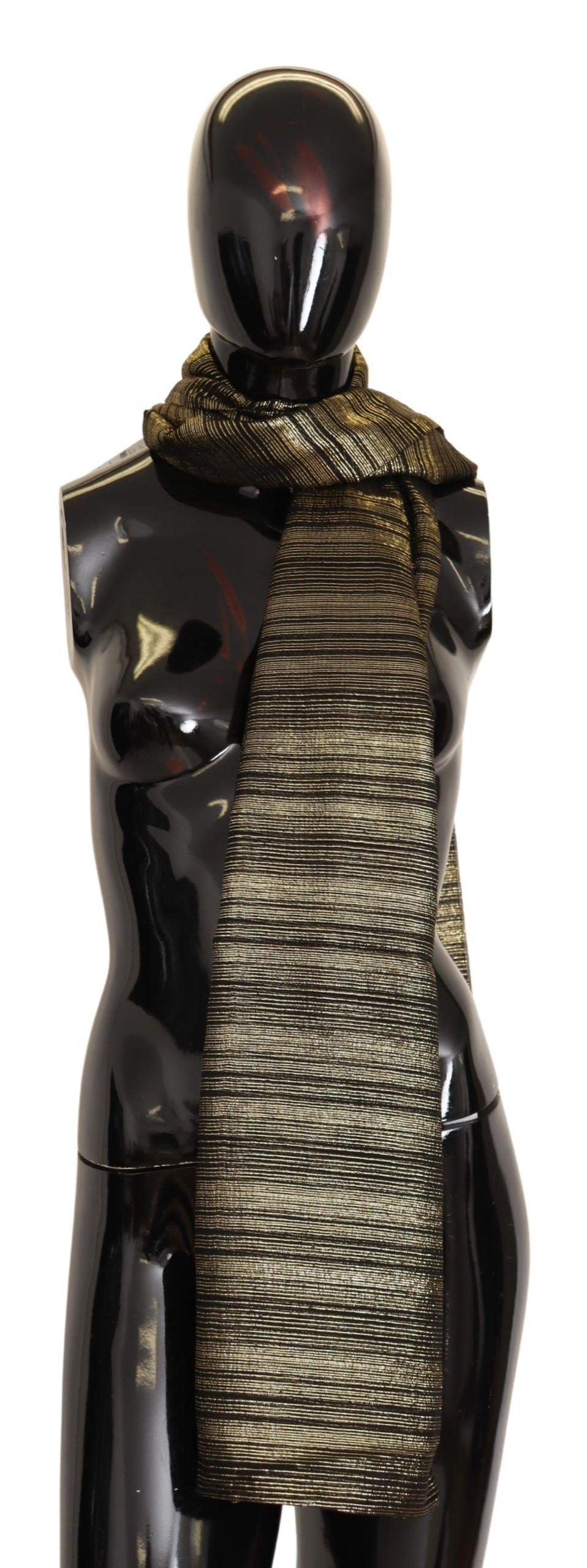Sciarpa-stola elasticizzata in seta oro metallizzato Dolce & Gabbana