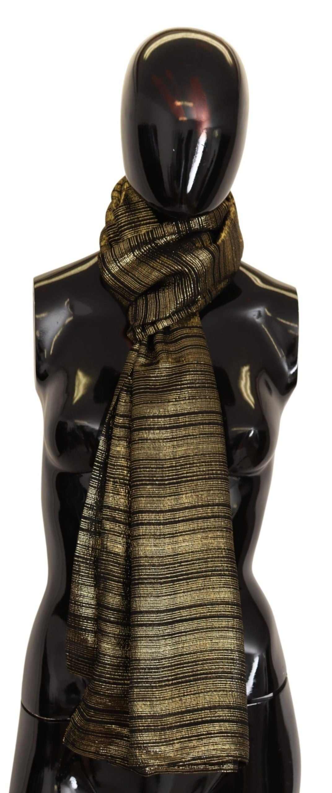 Sciarpa-stola elasticizzata in seta oro metallizzato Dolce & Gabbana