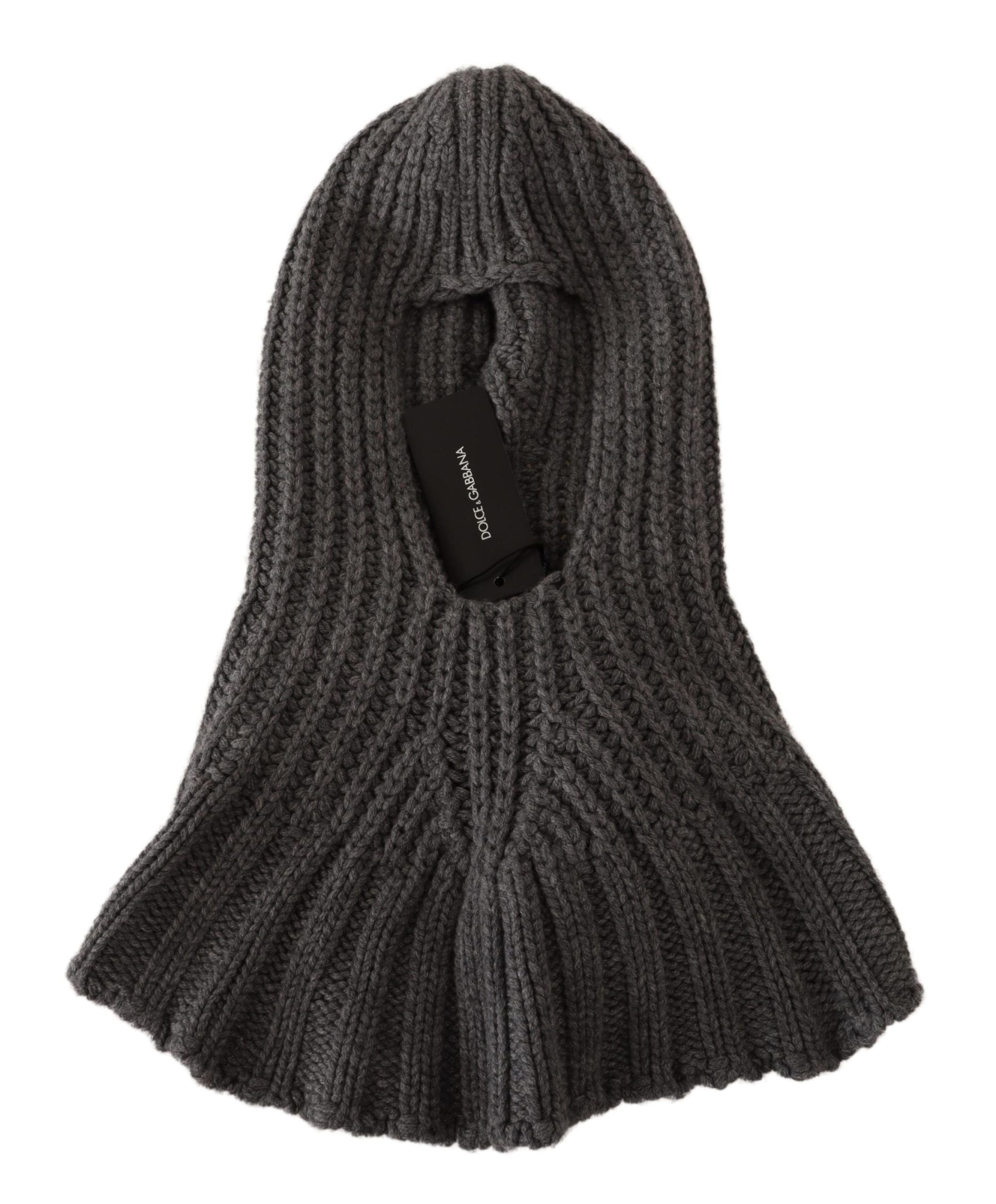 Dolce & Gabbana Sciarpa/Stola in maglia 100% cashmere grigia Taglia unica