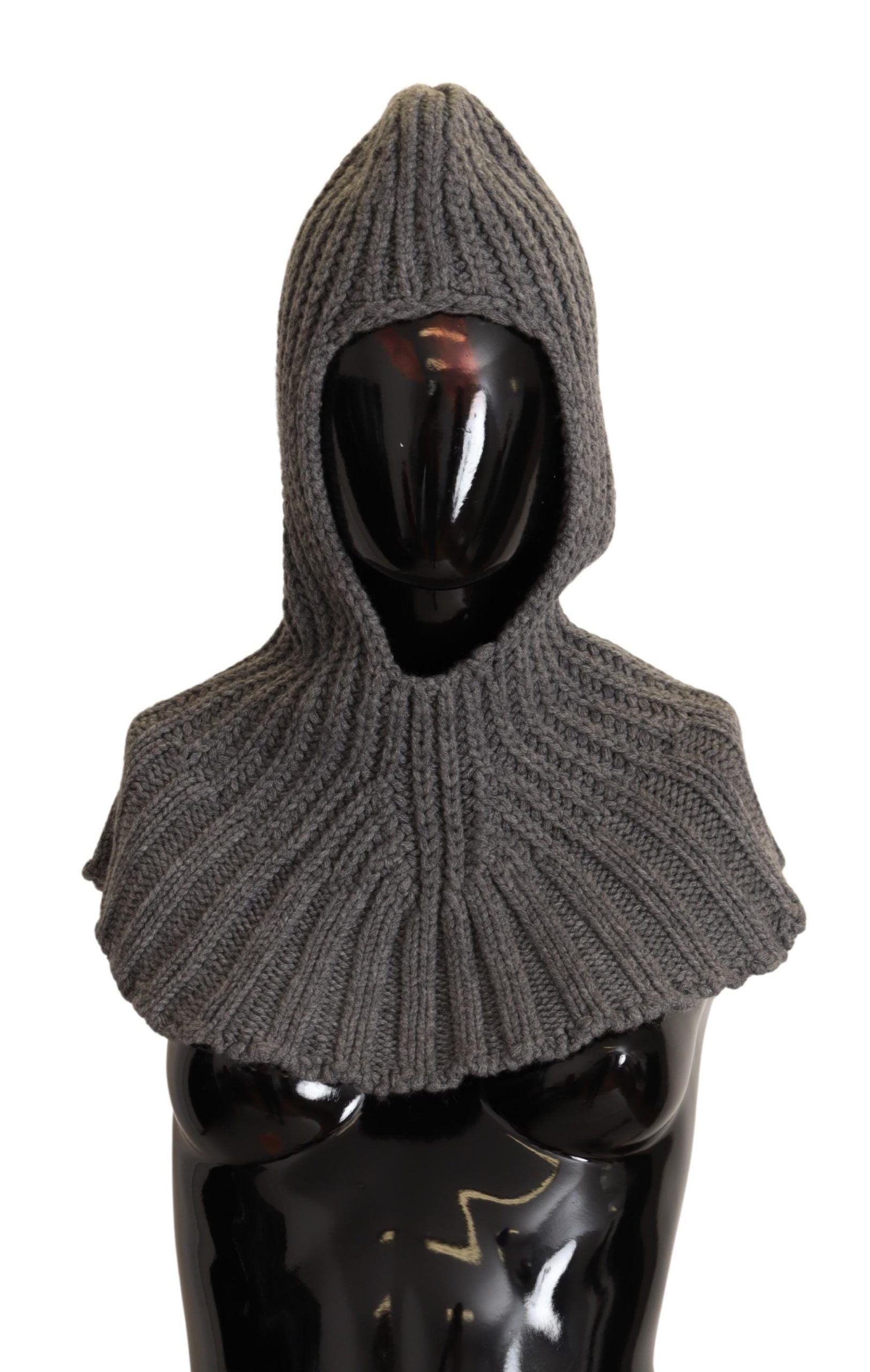 Dolce & Gabbana Sciarpa/Stola in maglia 100% cashmere grigia Taglia unica