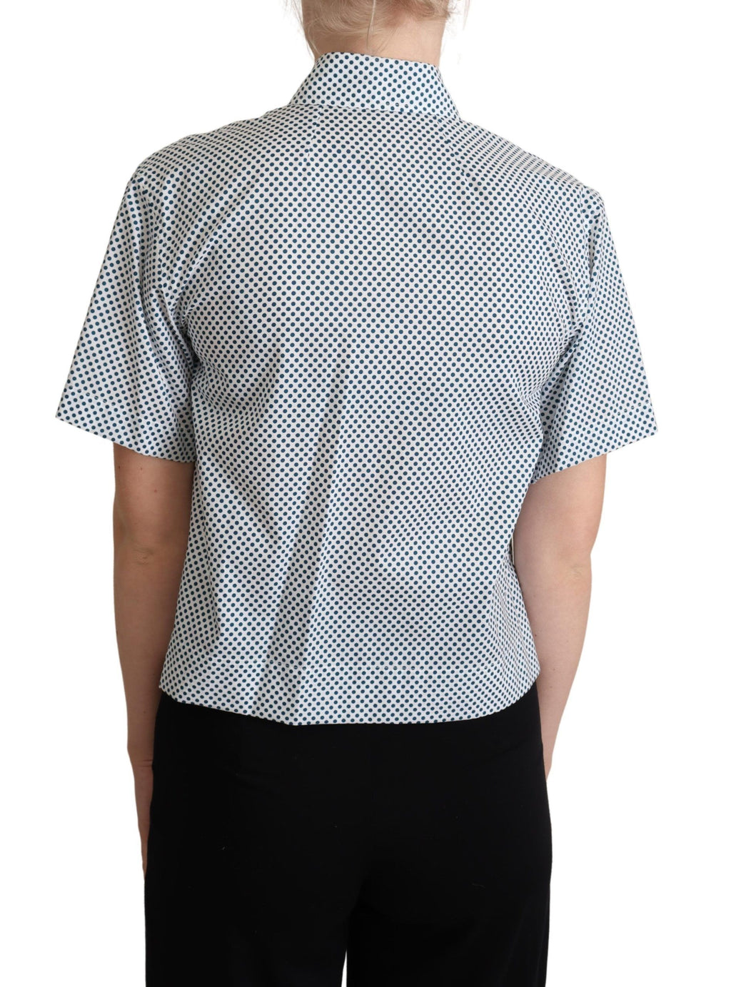 Camicia Dolce & Gabbana in cotone a pois bianchi e blu