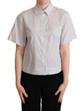Camicia abbottonata con colletto a pois bianchi e grigi Dolce & Gabbana