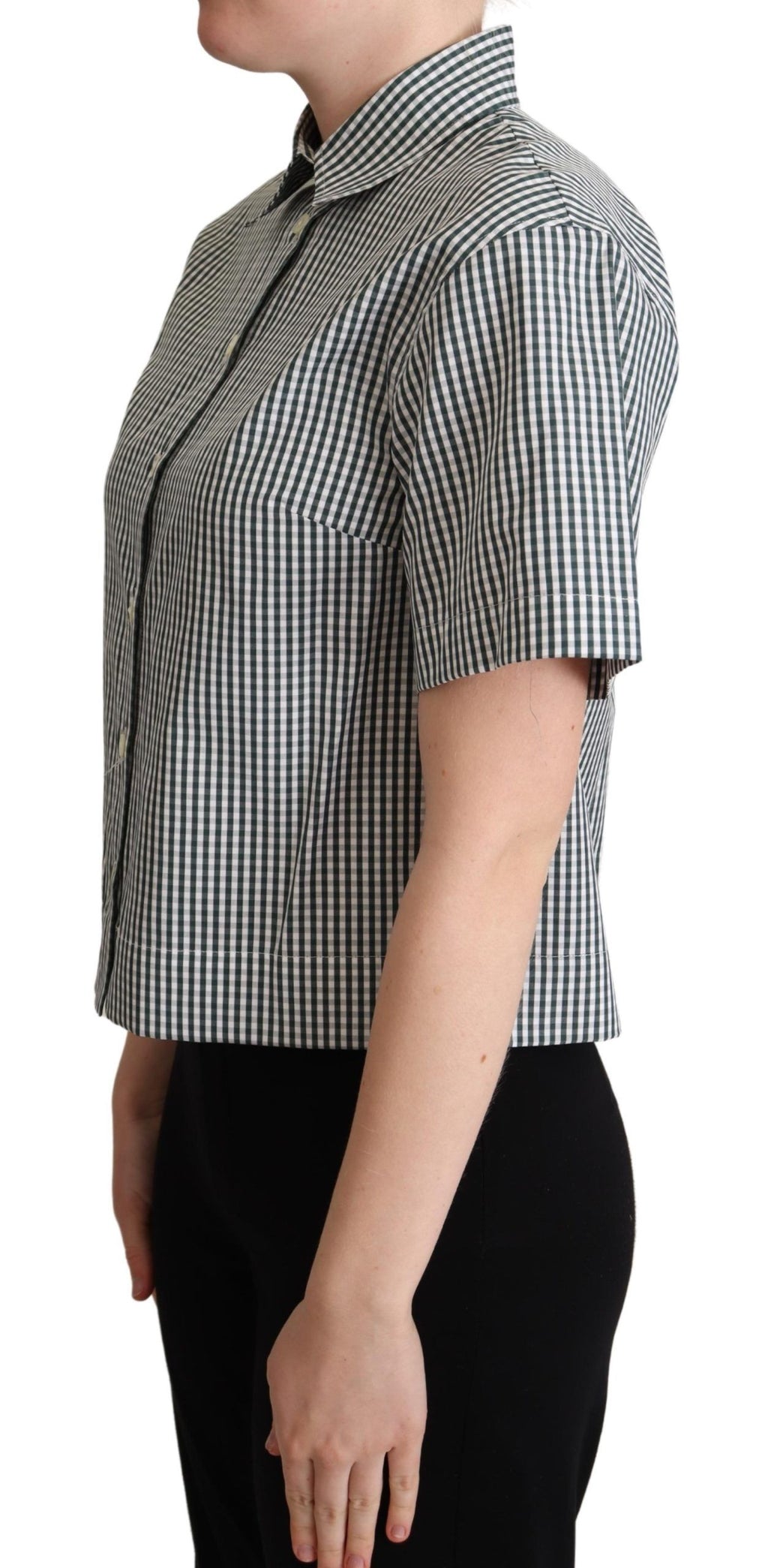 Camicia Dolce & Gabbana in cotone bianco e verde a quadri