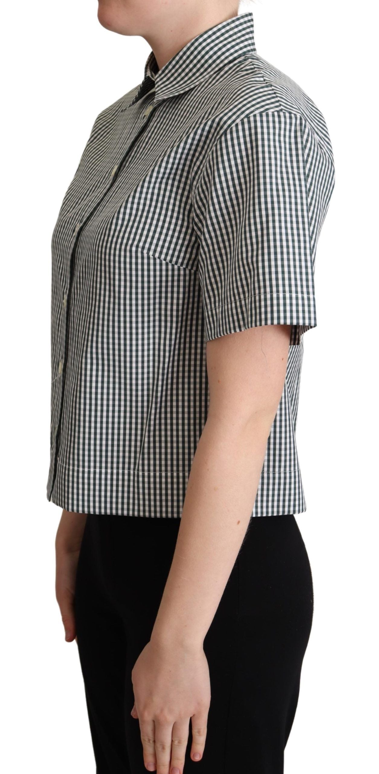 Camicia Dolce & Gabbana in cotone bianco e verde a quadri