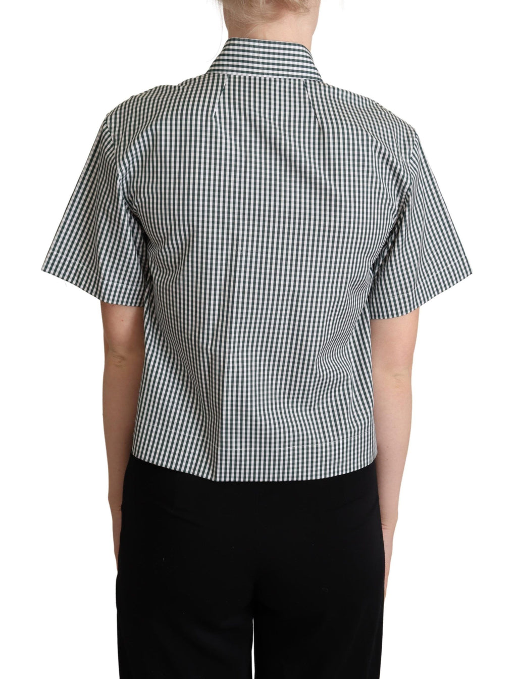 Camicia Dolce & Gabbana in cotone bianco e verde a quadri