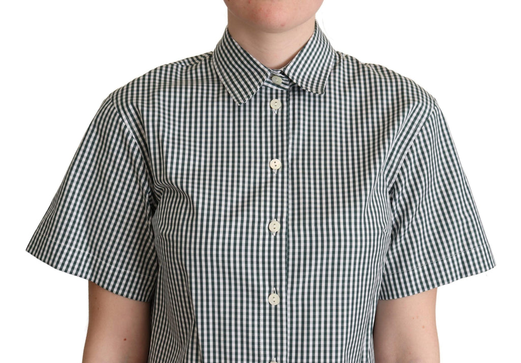 Camicia Dolce & Gabbana in cotone bianco e verde a quadri