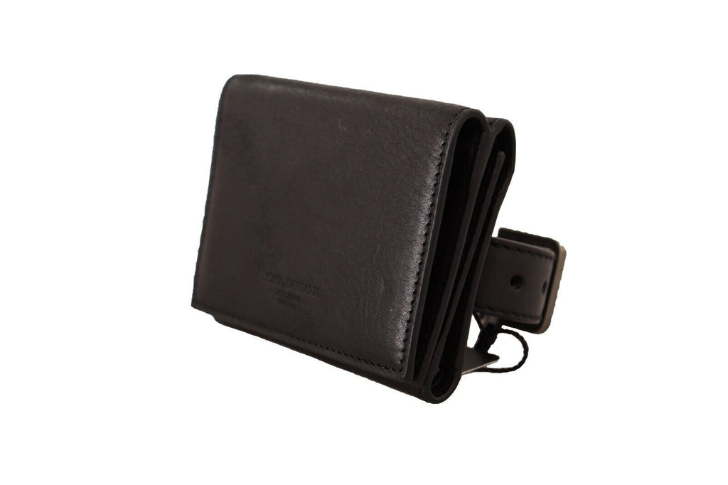 Dolce & Gabbana Portafoglio Multi Kit a Tracolla Trifold in Pelle Nera