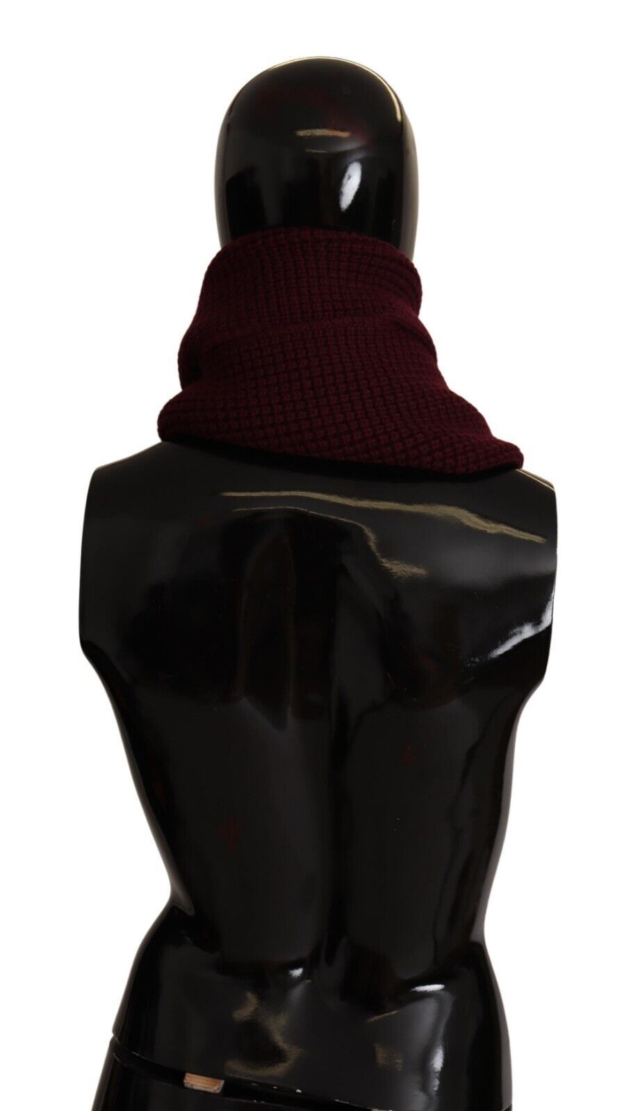 Sciarpa/Stola Lavorata a Maglia Dolce & Gabbana in Cashmere Rosso Scuro con Logo