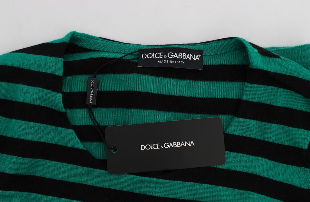 Maglione Dolce & Gabbana in Seta Cachemire Verde Nero