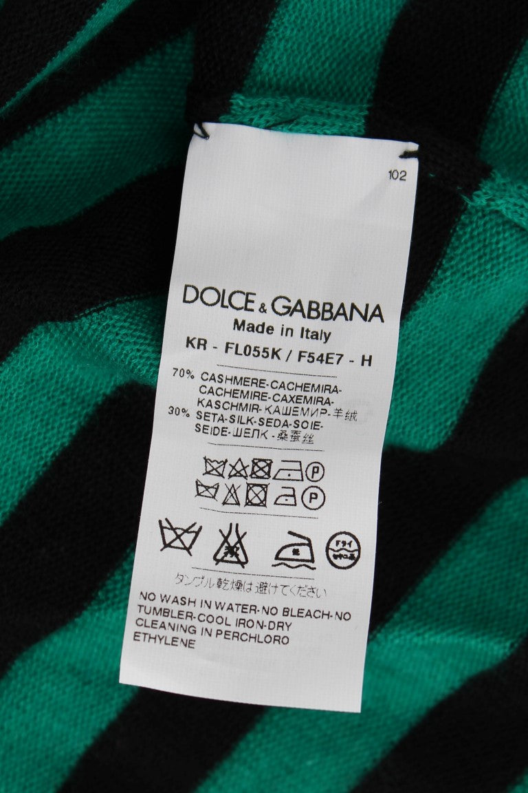 Maglione Dolce & Gabbana in Seta Cachemire Verde Nero