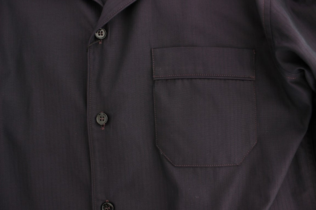 Camicia da pigiama Dolce & Gabbana in cotone a righe viola