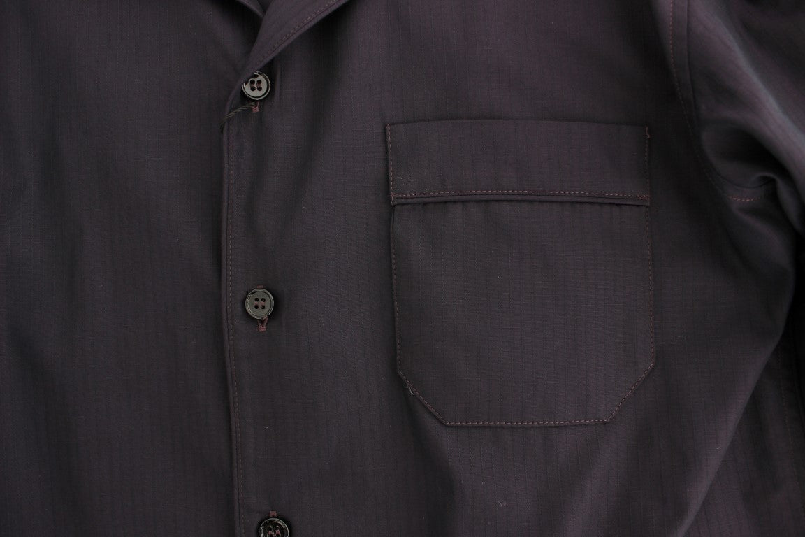 Camicia da pigiama Dolce & Gabbana in cotone a righe viola