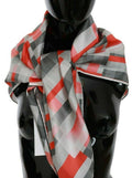 Sciarpa Foulard Fascia Seta Grigio Rosso Costume National