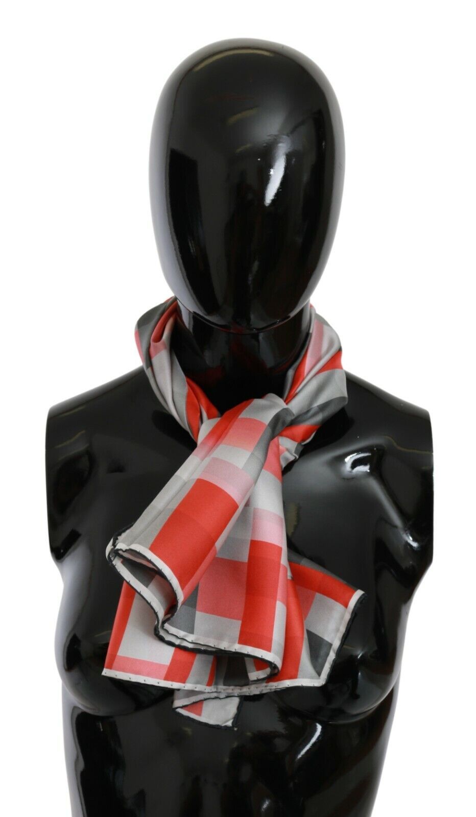 Sciarpa Foulard Fascia Seta Grigio Rosso Costume National