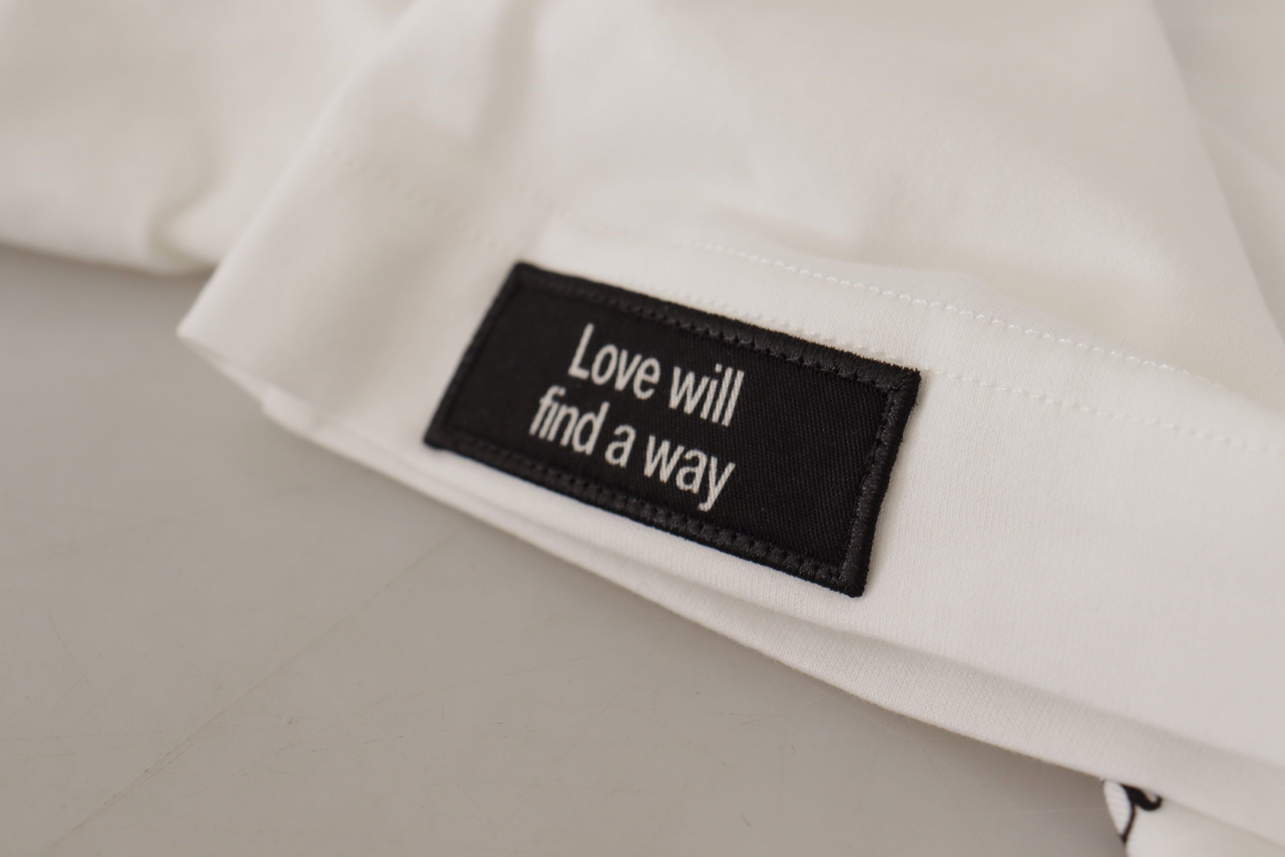 T-shirt Girocollo in Cotone con Rose Bianche e Nere Dolce & Gabbana