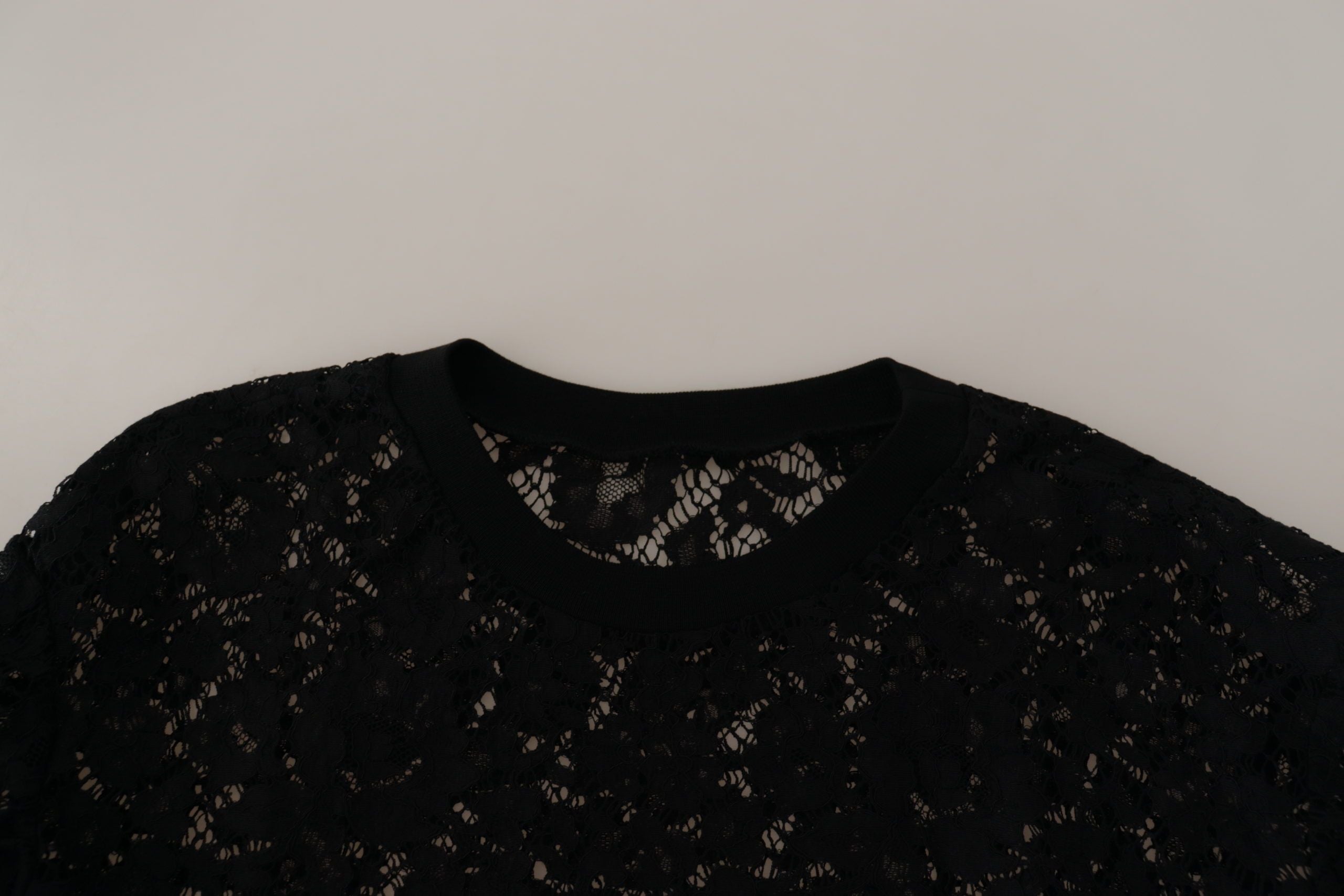 Dolce & Gabbana Blusa Sicilia Nera in Pizzo Floreale