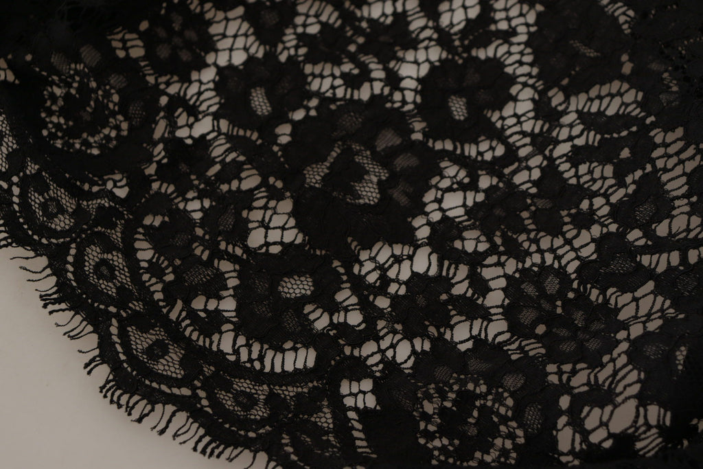 Dolce & Gabbana Blusa Sicilia Nera in Pizzo Floreale