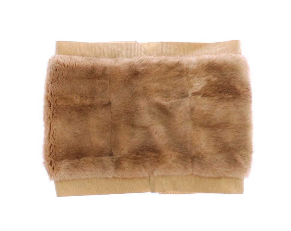 Sciarpa Foulard Dolce & Gabbana in pelliccia di visone beige