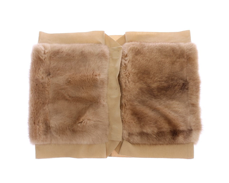 Sciarpa Foulard Dolce & Gabbana in pelliccia di visone beige