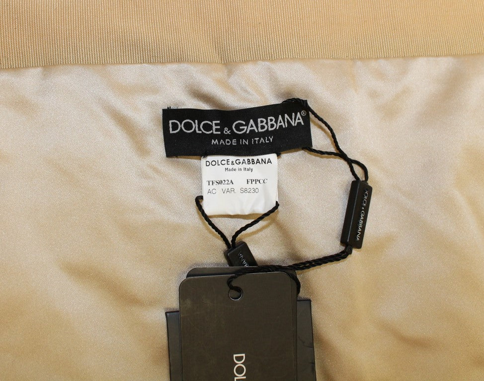 Sciarpa Foulard Dolce & Gabbana in pelliccia di visone beige