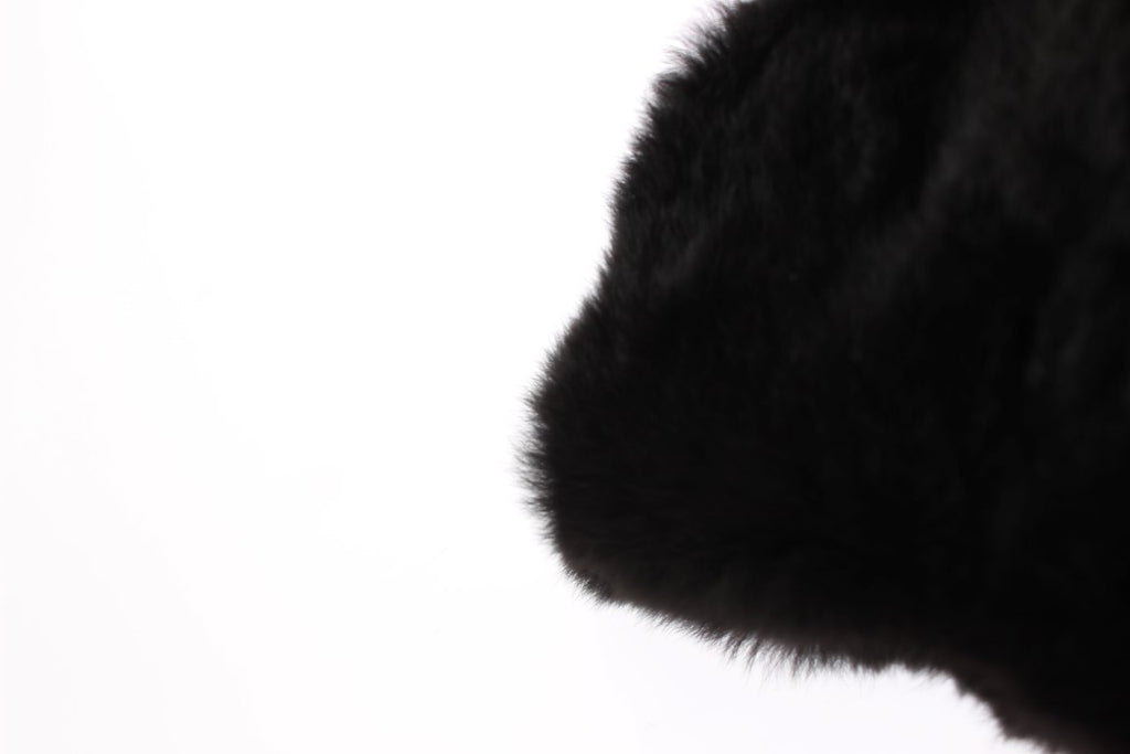 Dolce & Gabbana Cappello Sciarpa con Cappuccio in Pelliccia di Visone Nera e Uncinetto