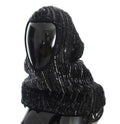 Dolce & Gabbana Scaldacollo Cappello in Maglia Nera con Paillettes
