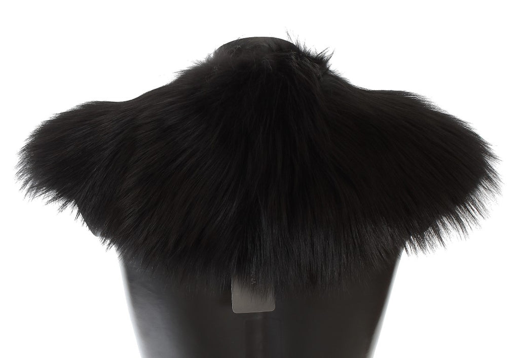 Sciarpa con colletto in pelliccia di volpe nera Dolce & Gabbana