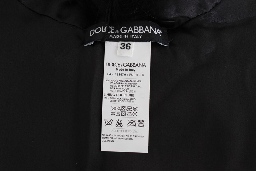 Sciarpa con colletto in pelliccia di volpe nera Dolce & Gabbana