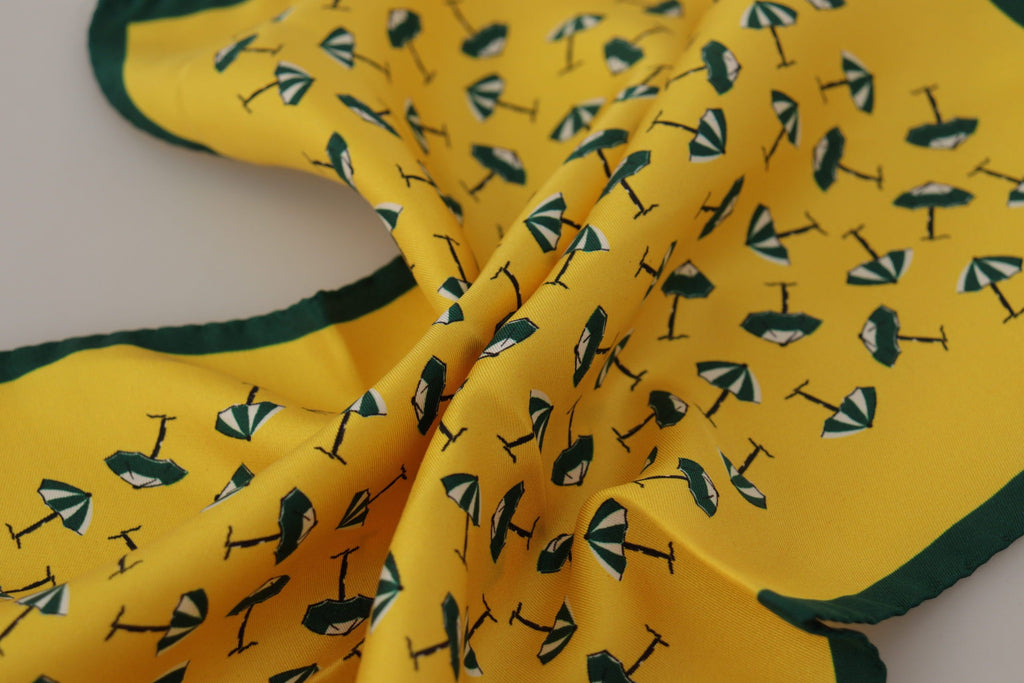 Fazzoletto Fazzoletto Da Uomo Quadrato Dolce & Gabbana Giallo Con Logo DG Stampato