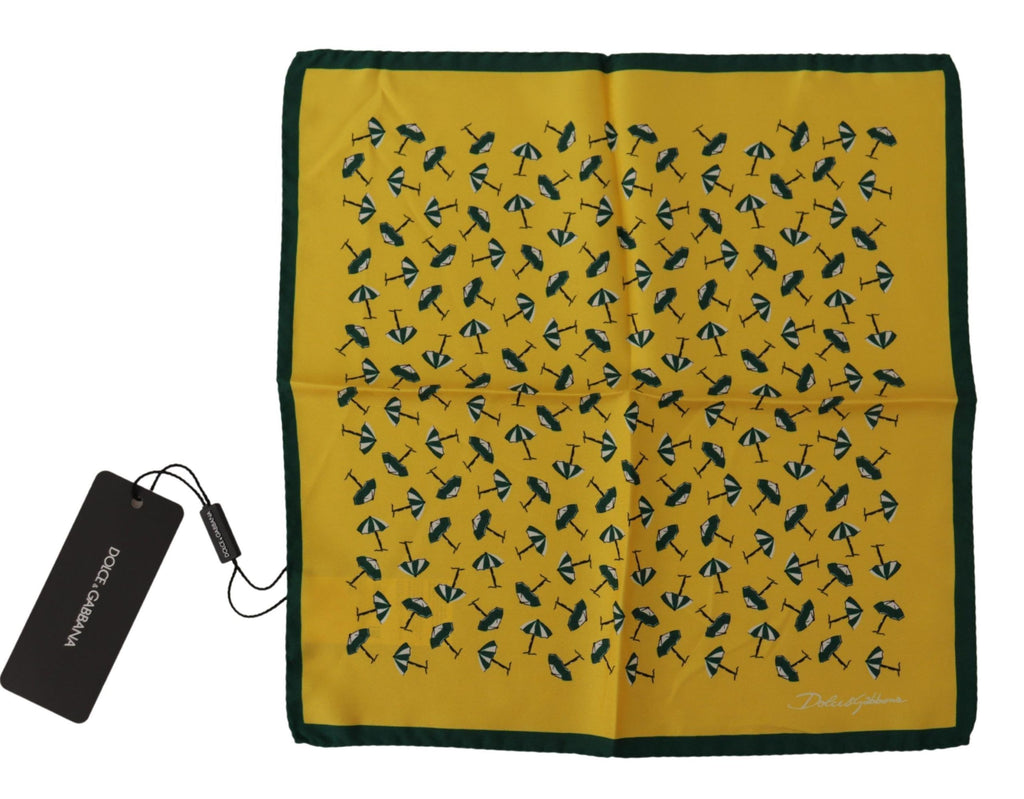 Fazzoletto Fazzoletto Da Uomo Quadrato Dolce & Gabbana Giallo Con Logo DG Stampato