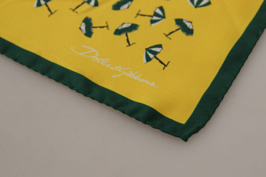 Fazzoletto Fazzoletto Da Uomo Quadrato Dolce & Gabbana Giallo Con Logo DG Stampato