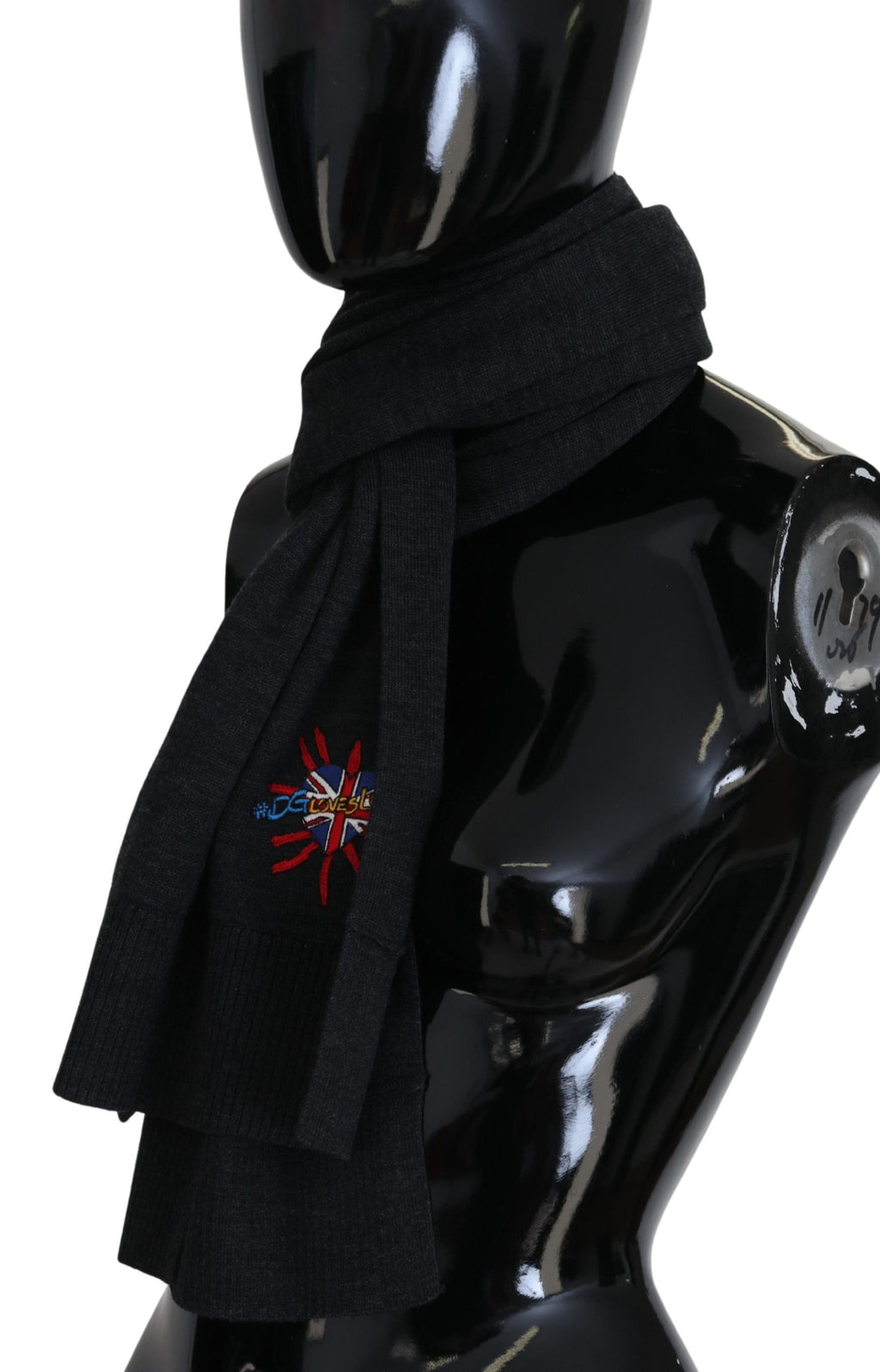 Sciarpa avvolgente Dolce & Gabbana nera con Sacro Cuore #DGLovesLondon