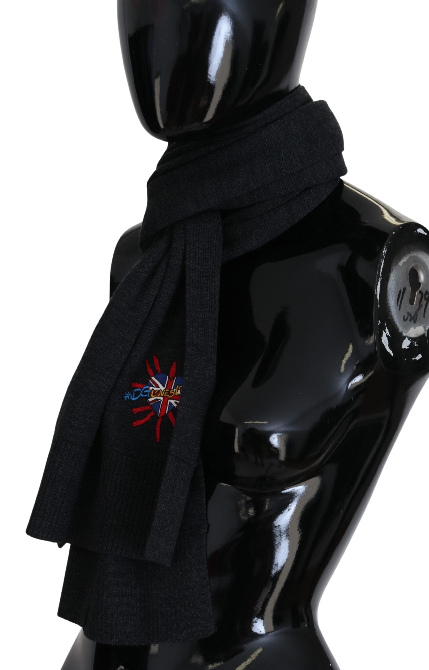 Sciarpa avvolgente Dolce & Gabbana nera con Sacro Cuore #DGLovesLondon