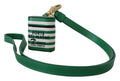 Custodia per Airpods Dolce & Gabbana in Pelle Verde con Logo in Metallo Dorato