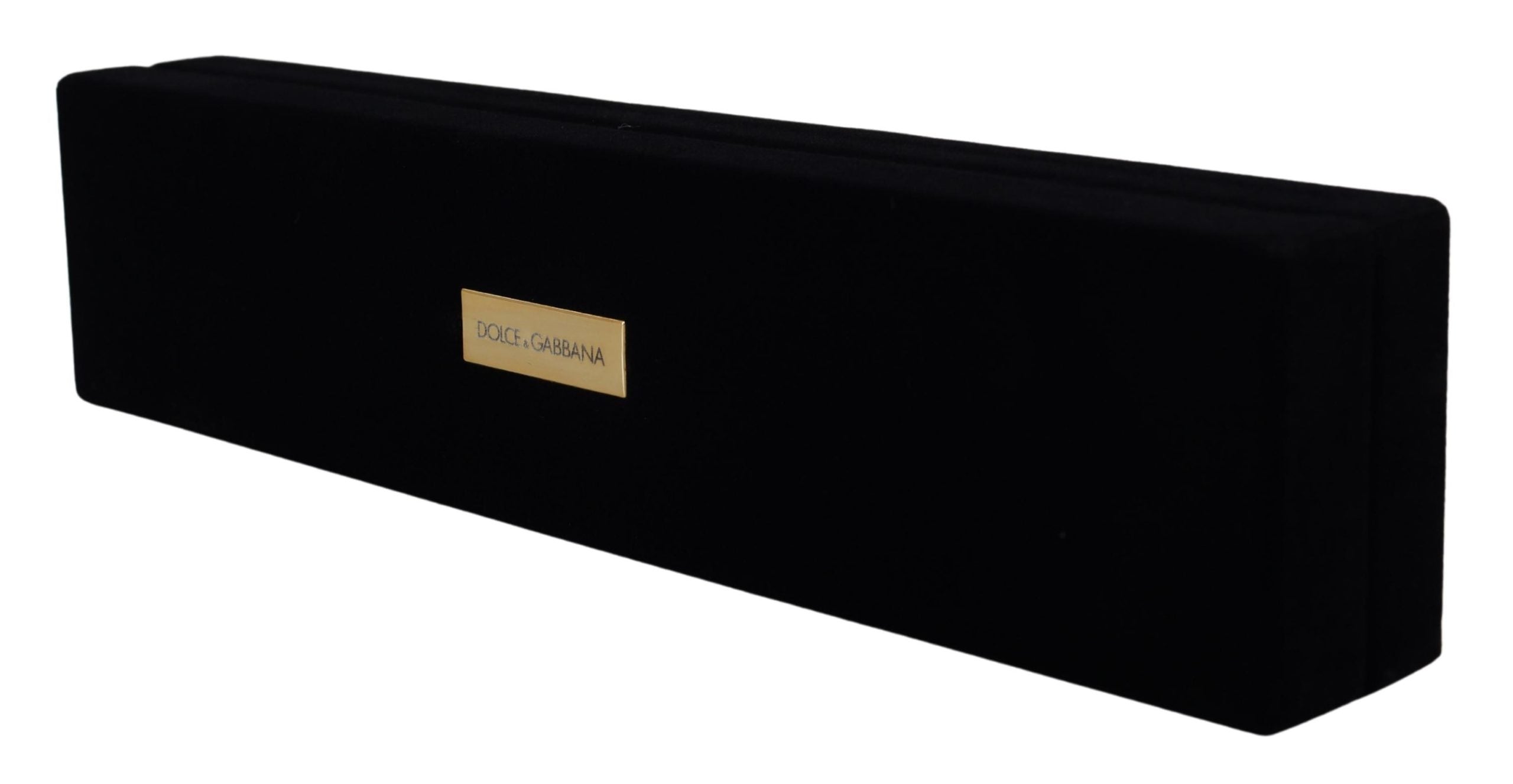 Dolce & Gabbana Cofanetto Portagioie Bracciale in Velluto Nero con Logo
